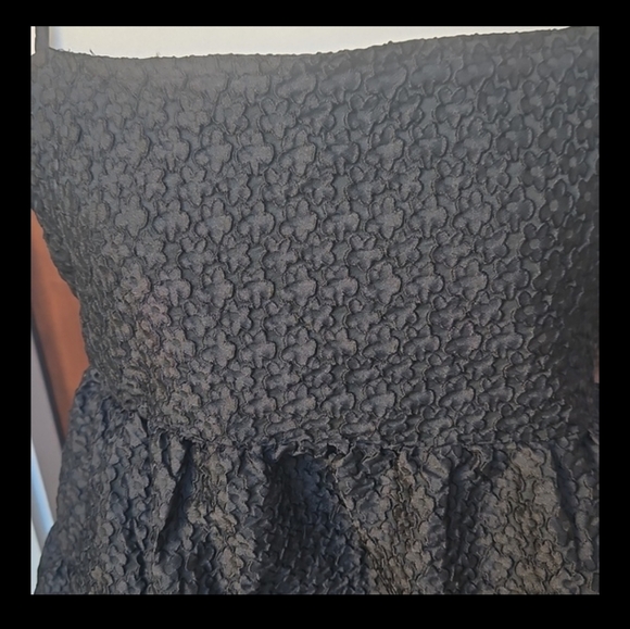 Aureta X Anthropologie Black Mini Bubble Hem Dress - Picture 4 of 7